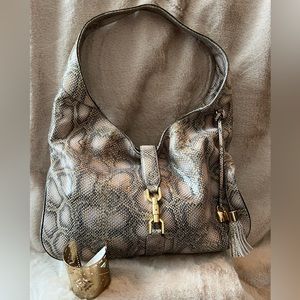 G.I.L.I. Leather snakeskin hobo